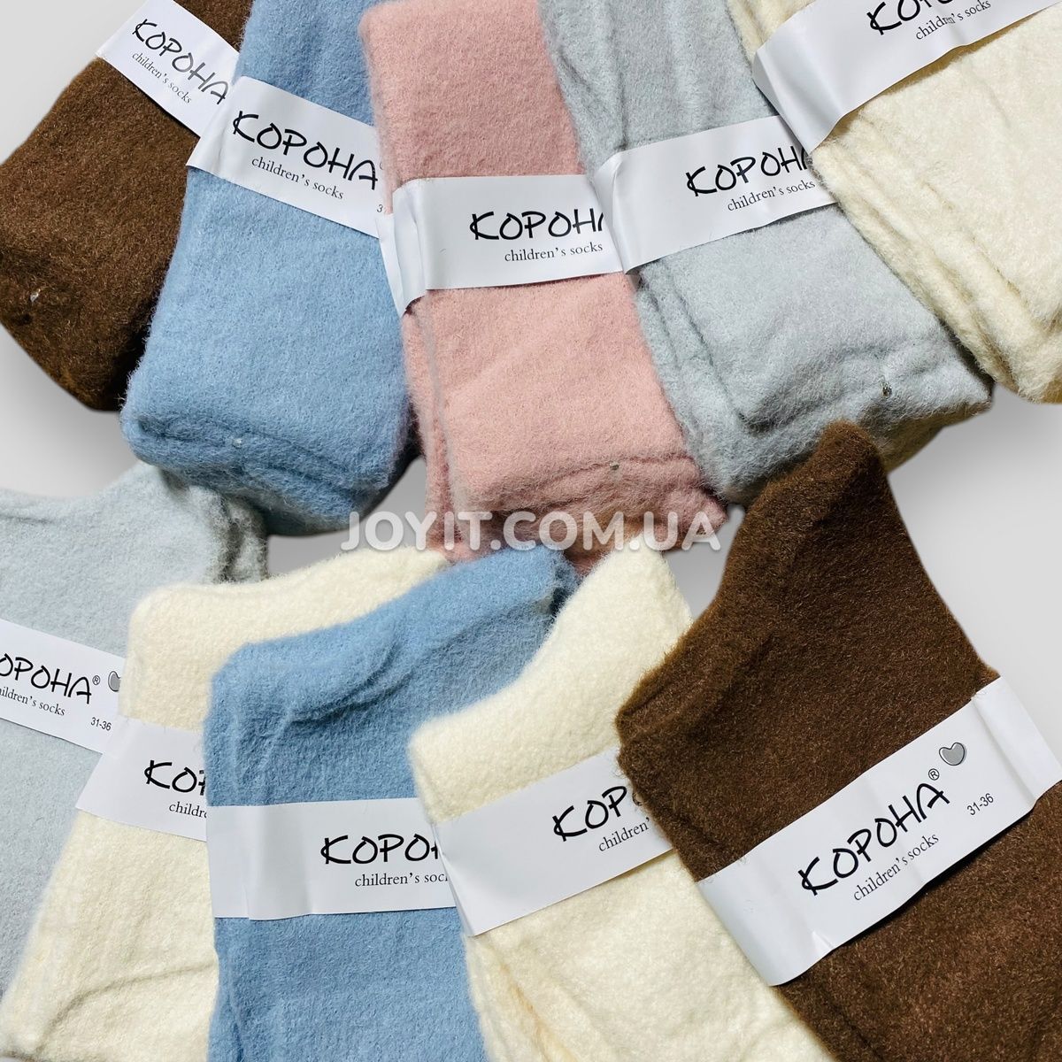 Дитячі теплі шкарпетки із вовни альпаки Корона 31-36 (JC3656-1I) 10 пар JC3656-1I фото
