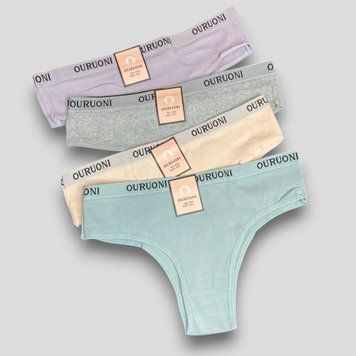 Трусики-американки женские хлопковые Ouruoni, 2XL, 4 шт N36 фото