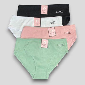 Слипы женские в рубчик Ouruoni, 2XL, 4 шт N205 фото