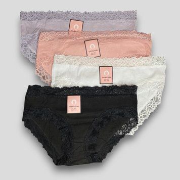 Трусики женские кружевные хлопковые Ouruoni, 2XL, 4 шт N80 фото
