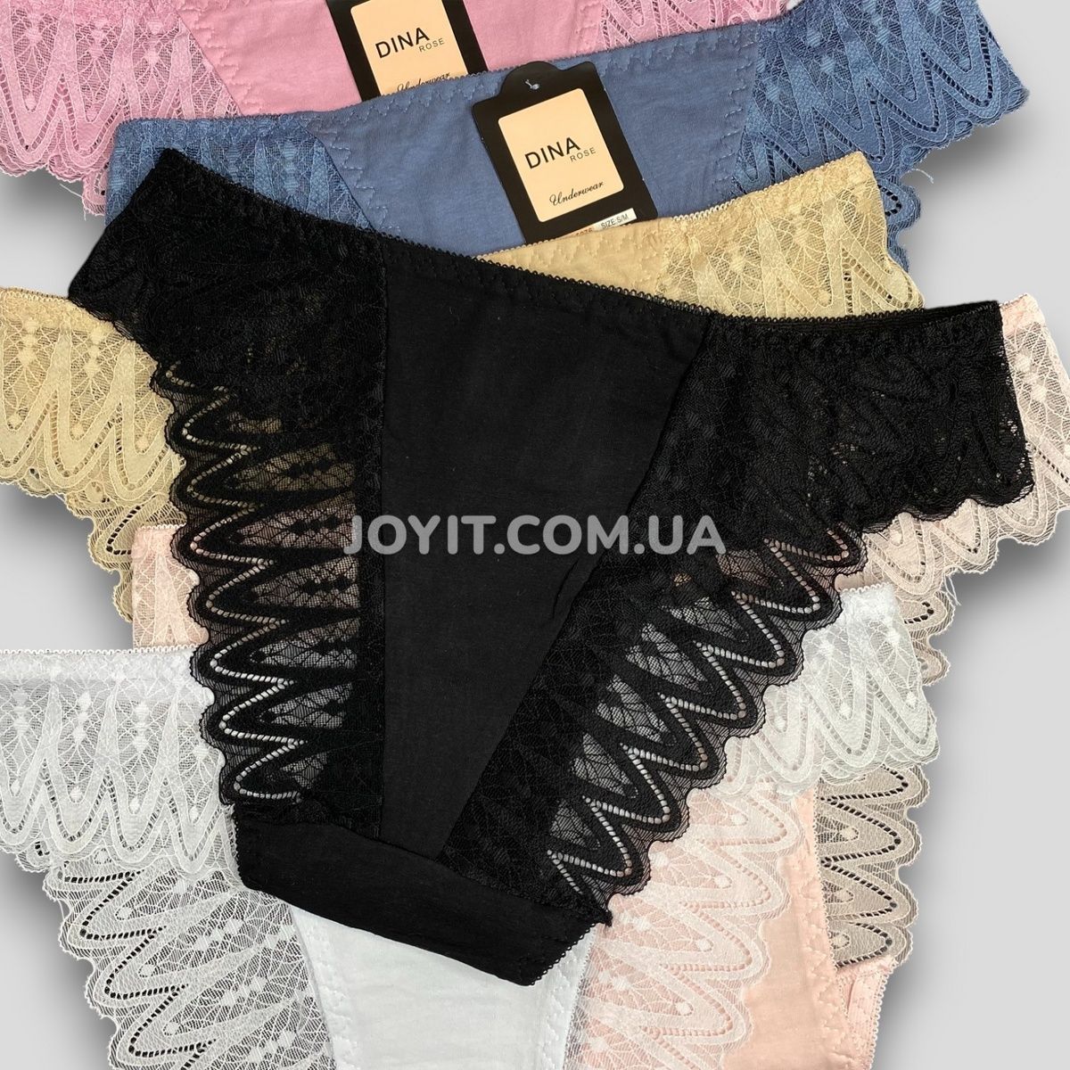 Трусы женские кружевные хлопковые DinaRose, S/M, 6 шт D28076 фото