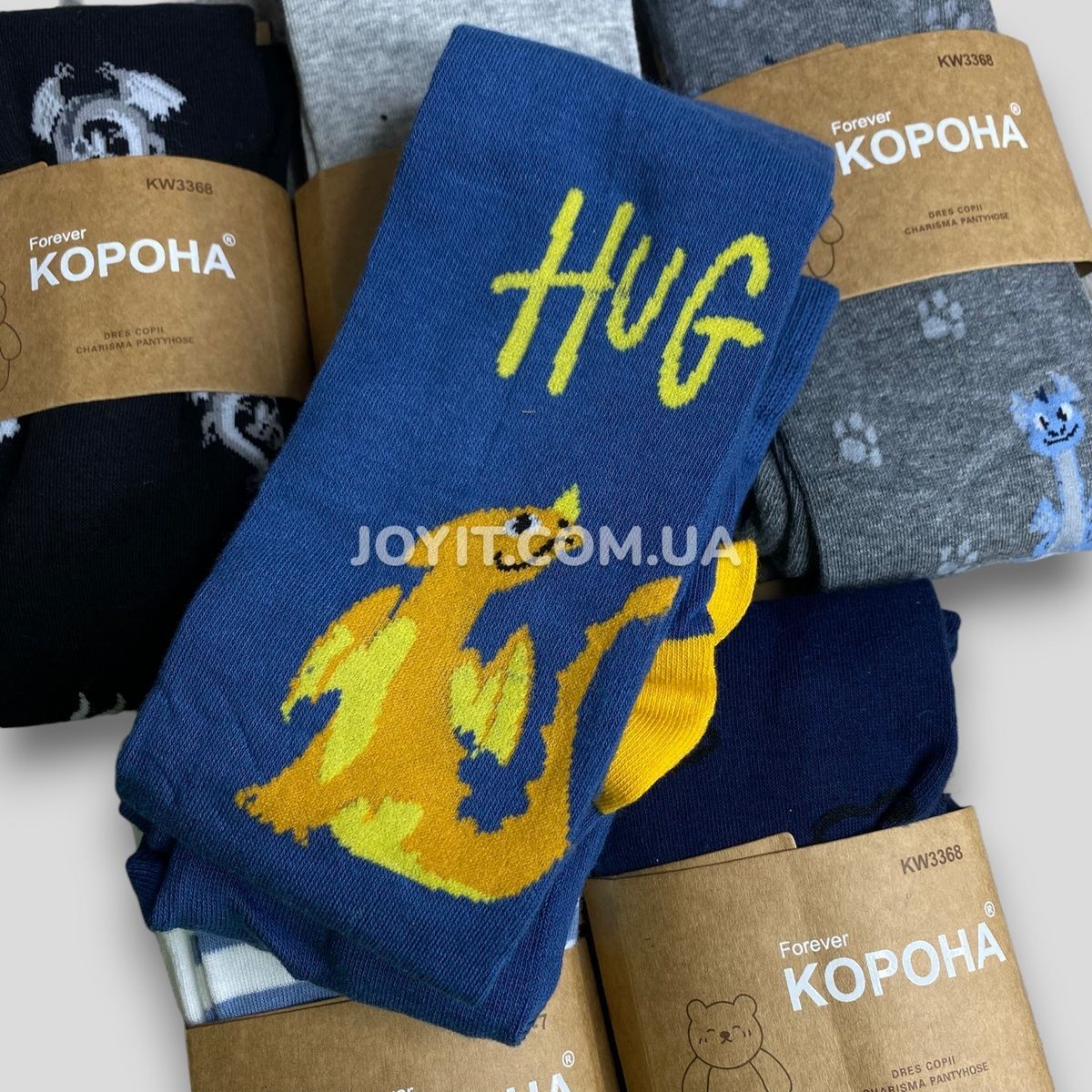 Колготы на мальчика с Дракошами 7-9 лет Корона серые, 1 шт KW3368 фото