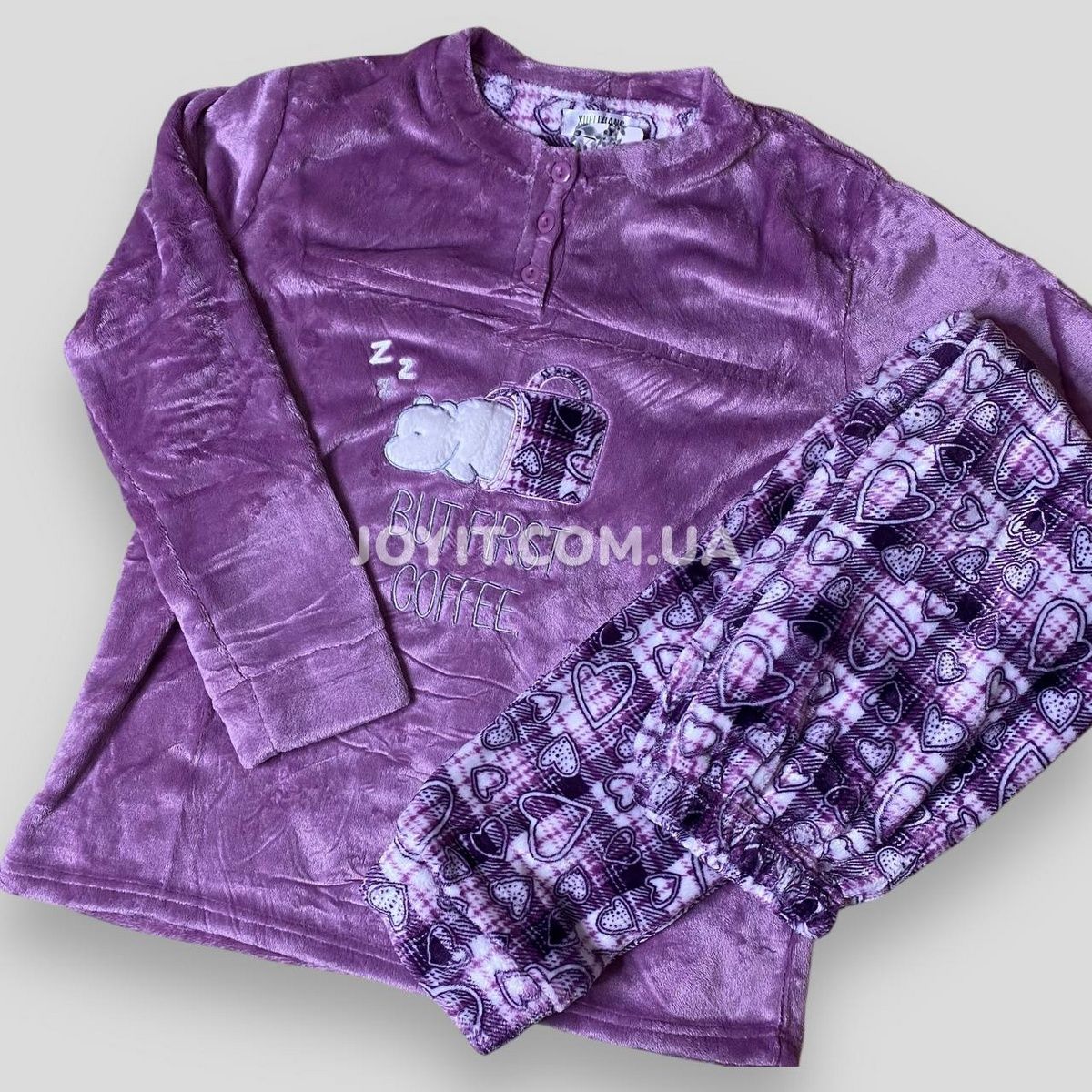 Пижама женская плюшевая с медвежонком кофта и штаны (X12590) 3XL X12590 фото