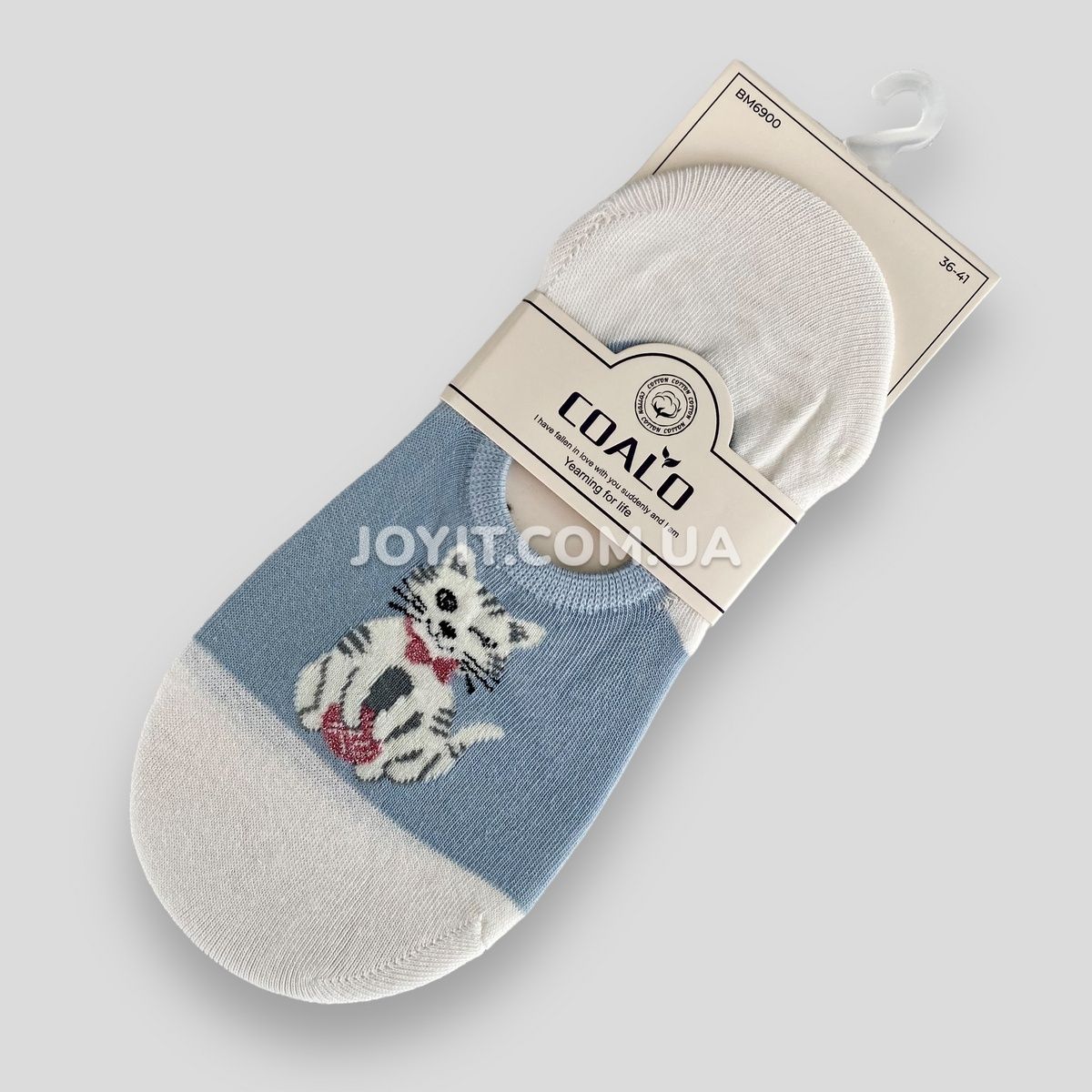 Следы женские летние на силиконе с Котиками Coalo Socks 36-41 (BM6900) BM6900 фото