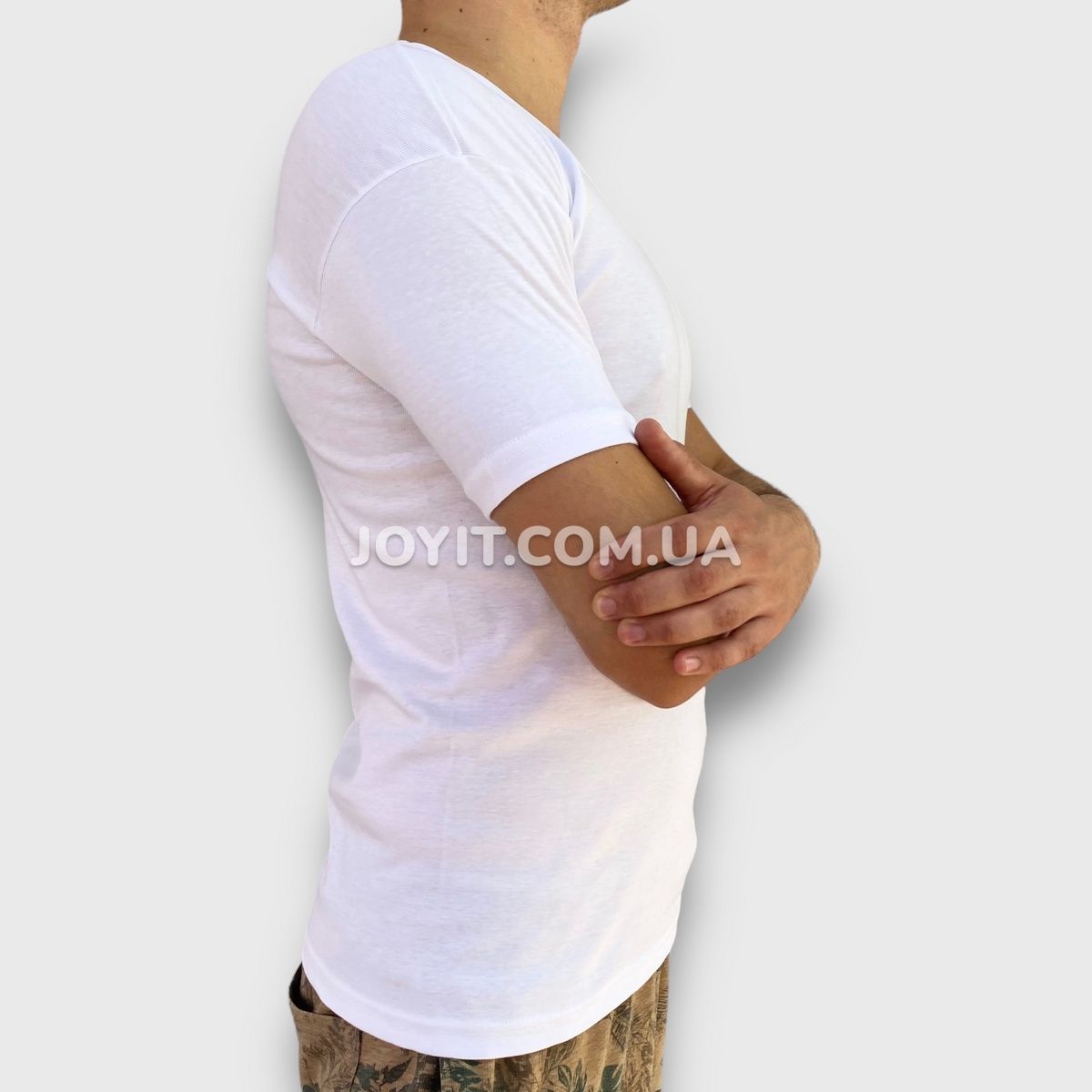 Біла чоловіча футболка з мисиком Namaldi 2XL, 1 шт 131W фото