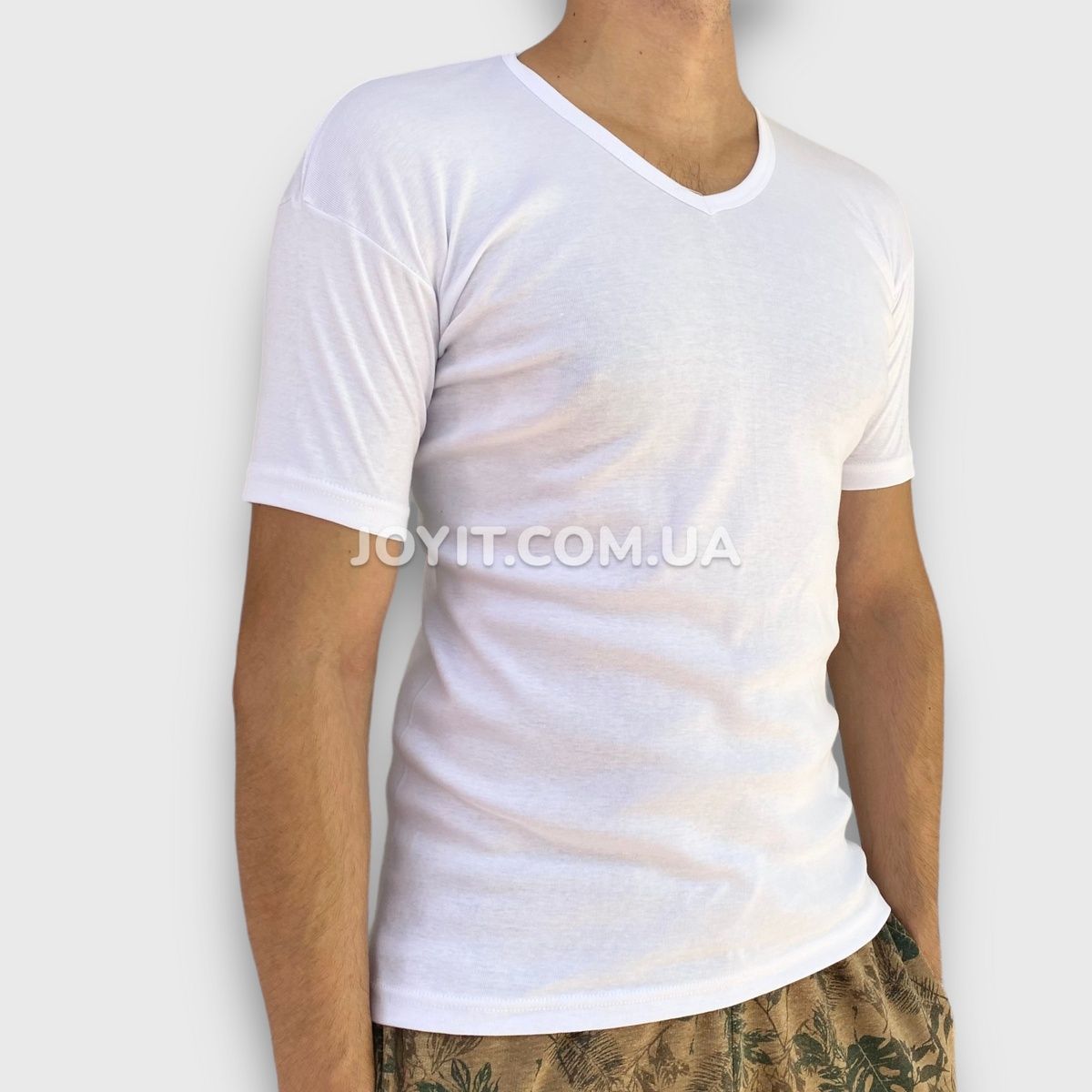 Біла чоловіча футболка з мисиком Namaldi 2XL, 1 шт 131W фото