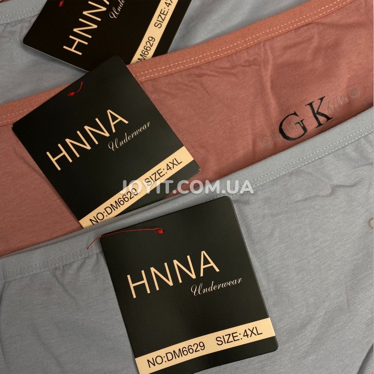Труси жіночі сліпи бавовняні Hnna з написом, 4XL, 5 шт DM6629 фото