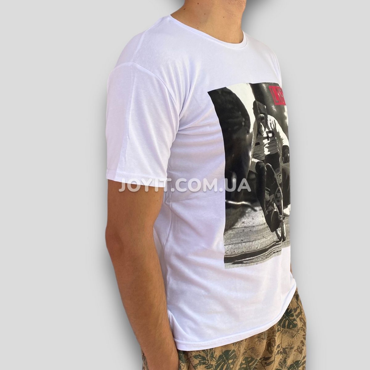 Мужская белая футболка с "Обезьяной" Moranni 2XL, 1 шт 8222 фото