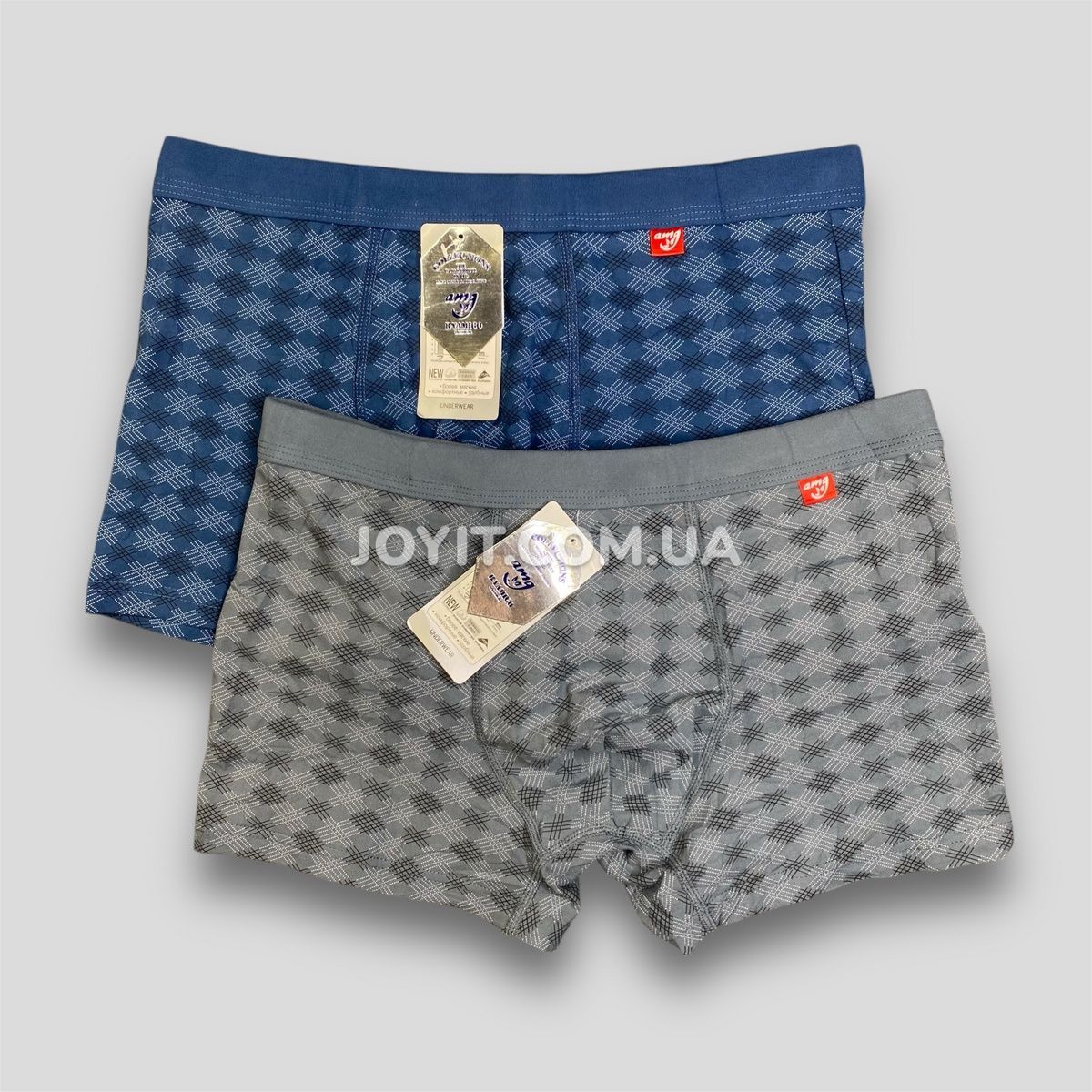 Чоловічі труси в клітинку RyAmigo, 4XL, 2 шт 3143 фото