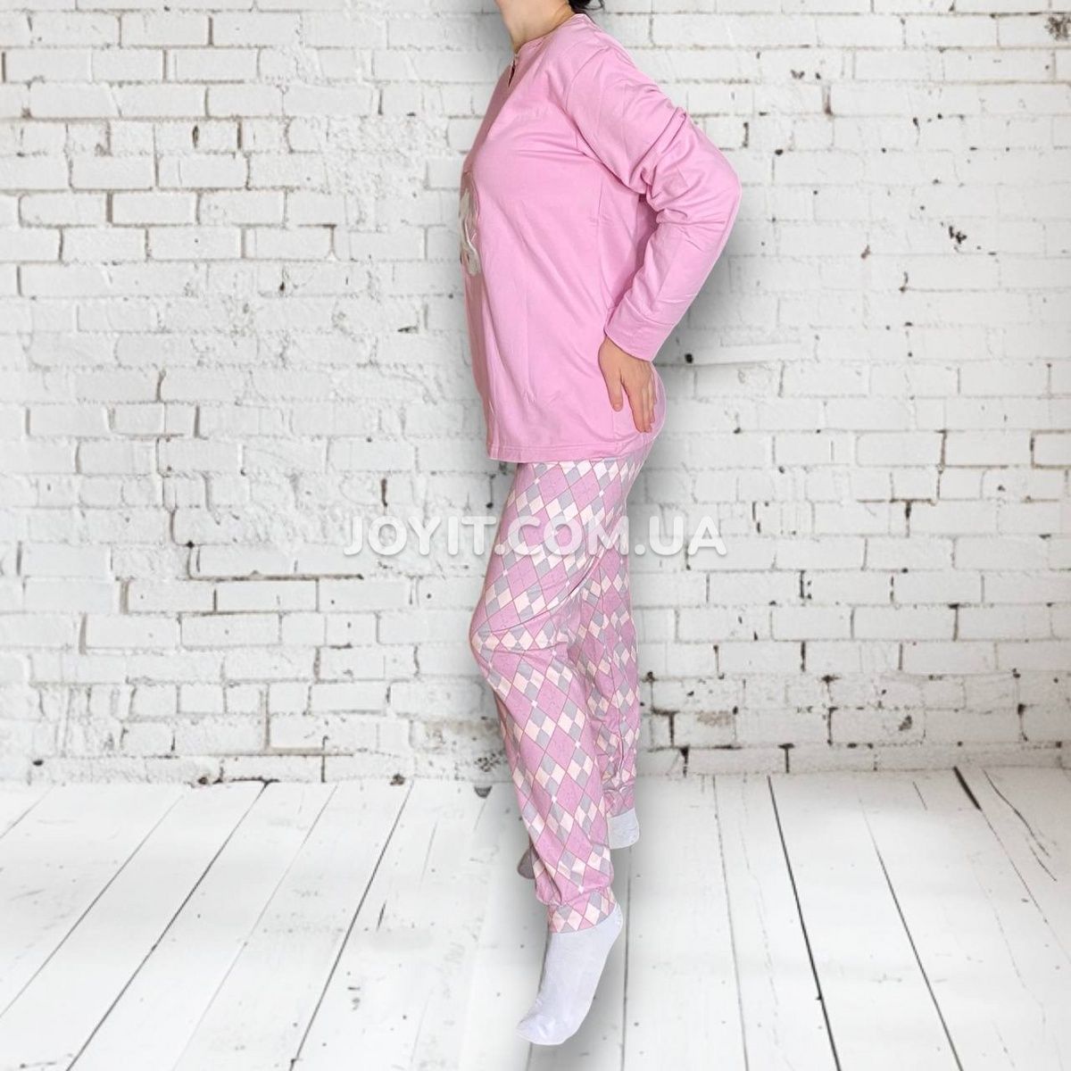 Піжама жіноча тепла рожева штани та кофта Серце (N70020) 3XL N70020 фото
