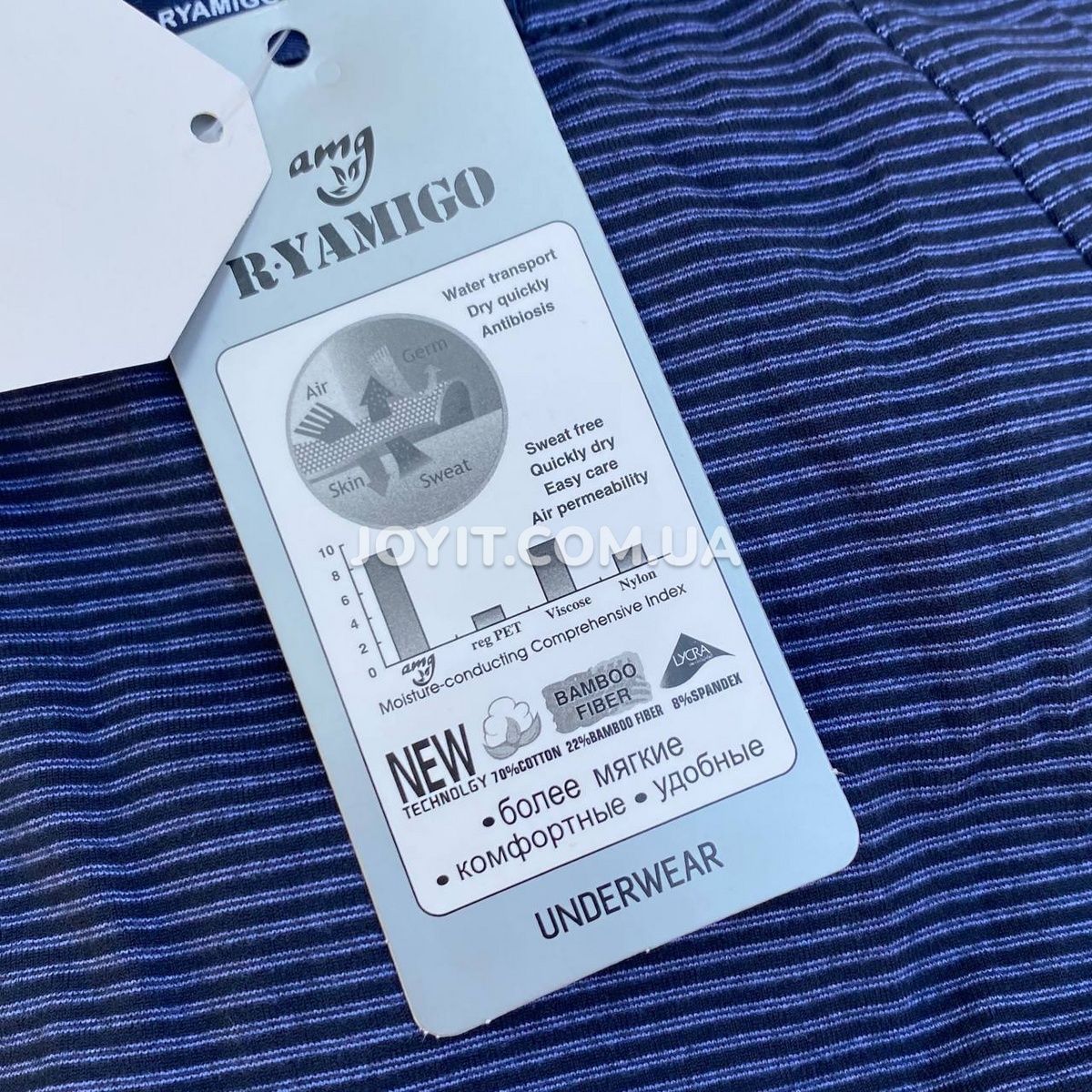 Трусы мужские брифы в полоску RyAmigo (3168) 4XL 3 шт 3168 фото